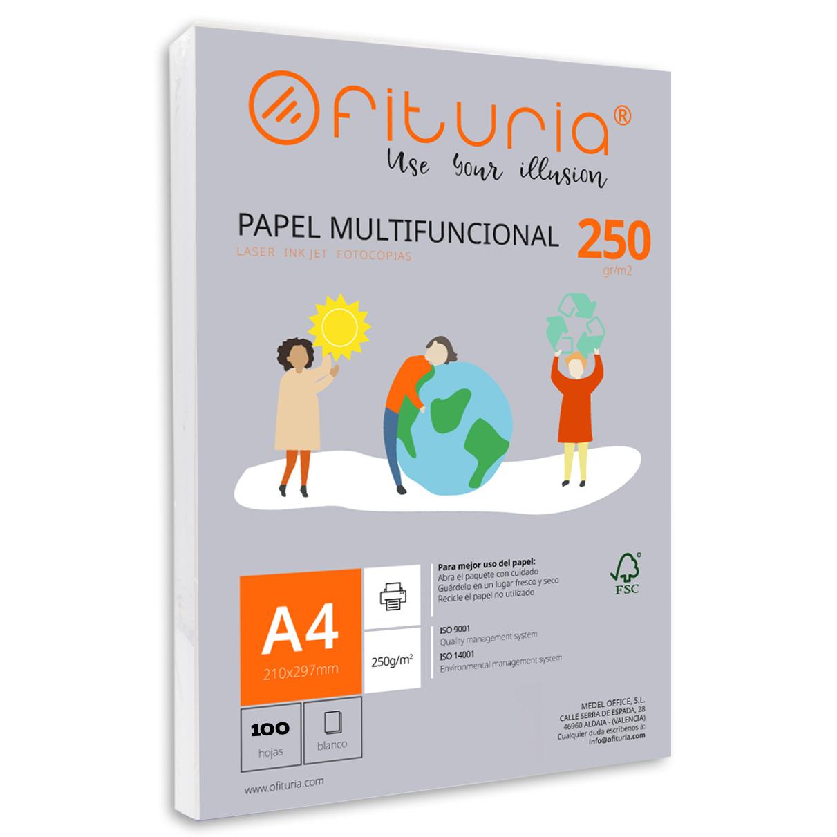 Paquete de folios A4 de gramaje varible con Variables Cantidades de Hojas Blancas, Papel Multifuncional para Uso Escolar y Entornos Laborales. Ideal con impresoras láser, de inyección o fotocopiadoras - Ofituria