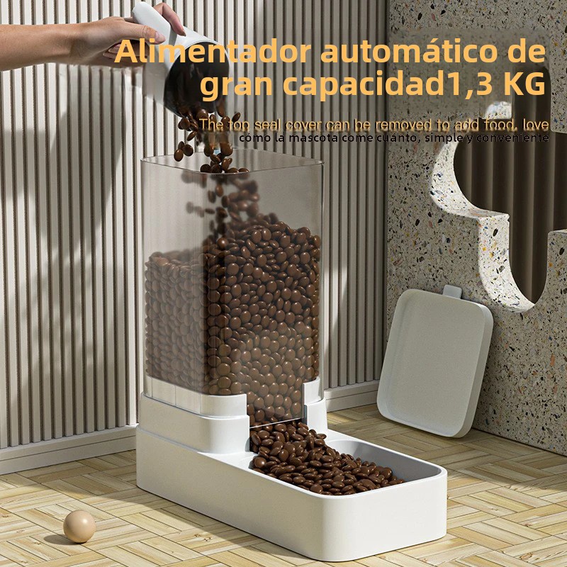 TK Alimentador Automático Para Gatos Y Perros Con Dispensador De Agua Y Contenedor De Alimentos Por Gravedad Plástico Recargable