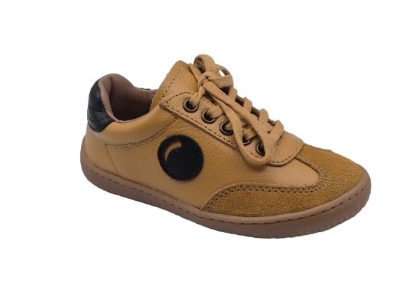 Zapatos Casual Barefoot Respetuosos Para Niños, Marca Gorila, En Color Cuero Mostaza. Gorila