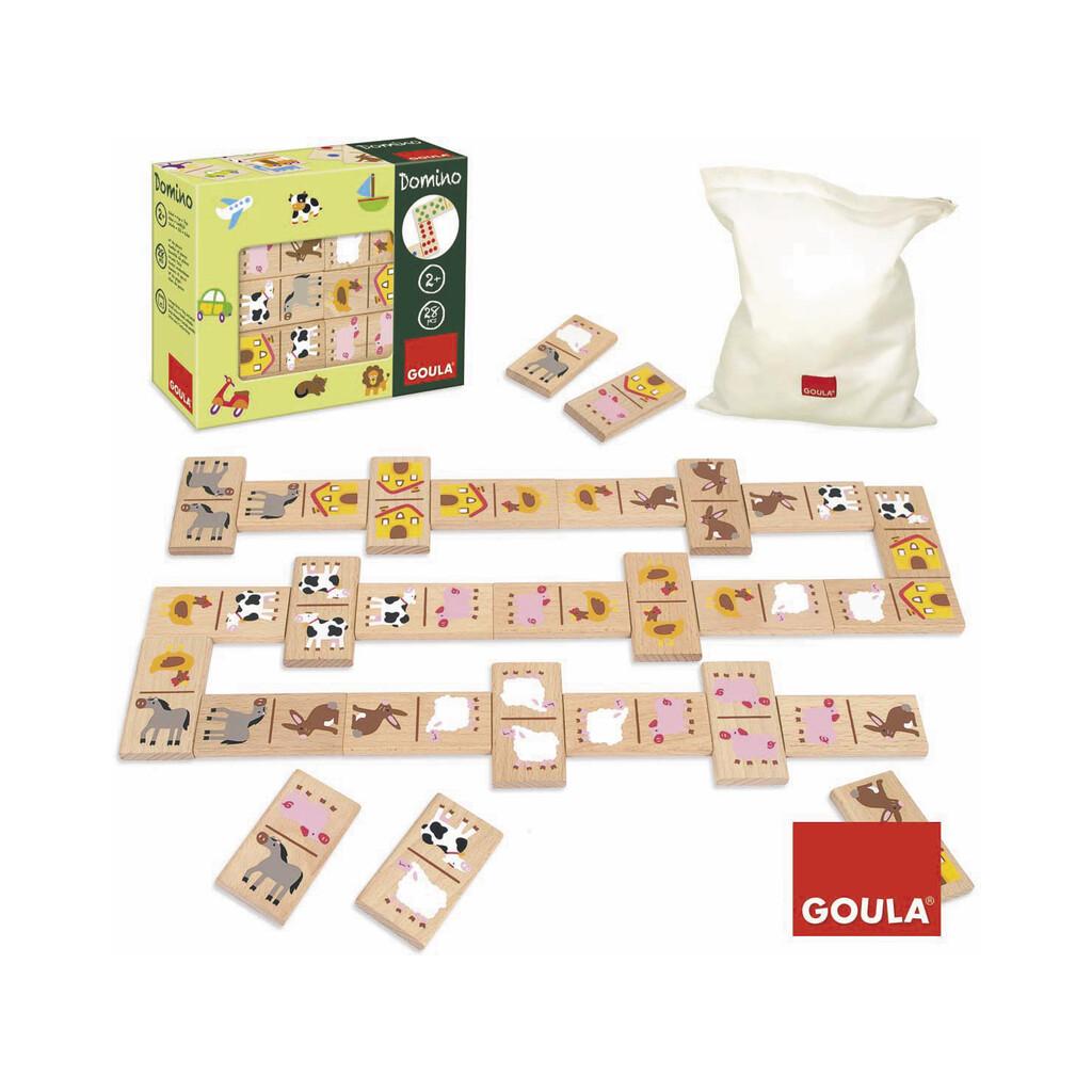 Dominó de madera Granja Juguetes de madera Goula DISET