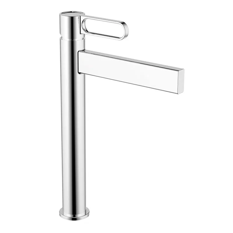 GME Dior Grifo de caño alto monomando de lavabo fabricado en latón con un acabado en color cromado 3121
