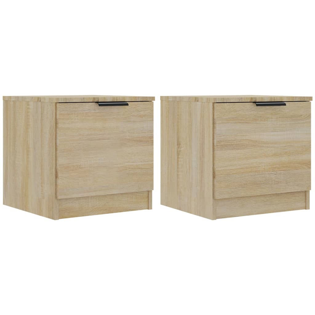 Vidaxl Mesitas de Noche 40x39x40 Cm Blanco Negro Roble Sonoma