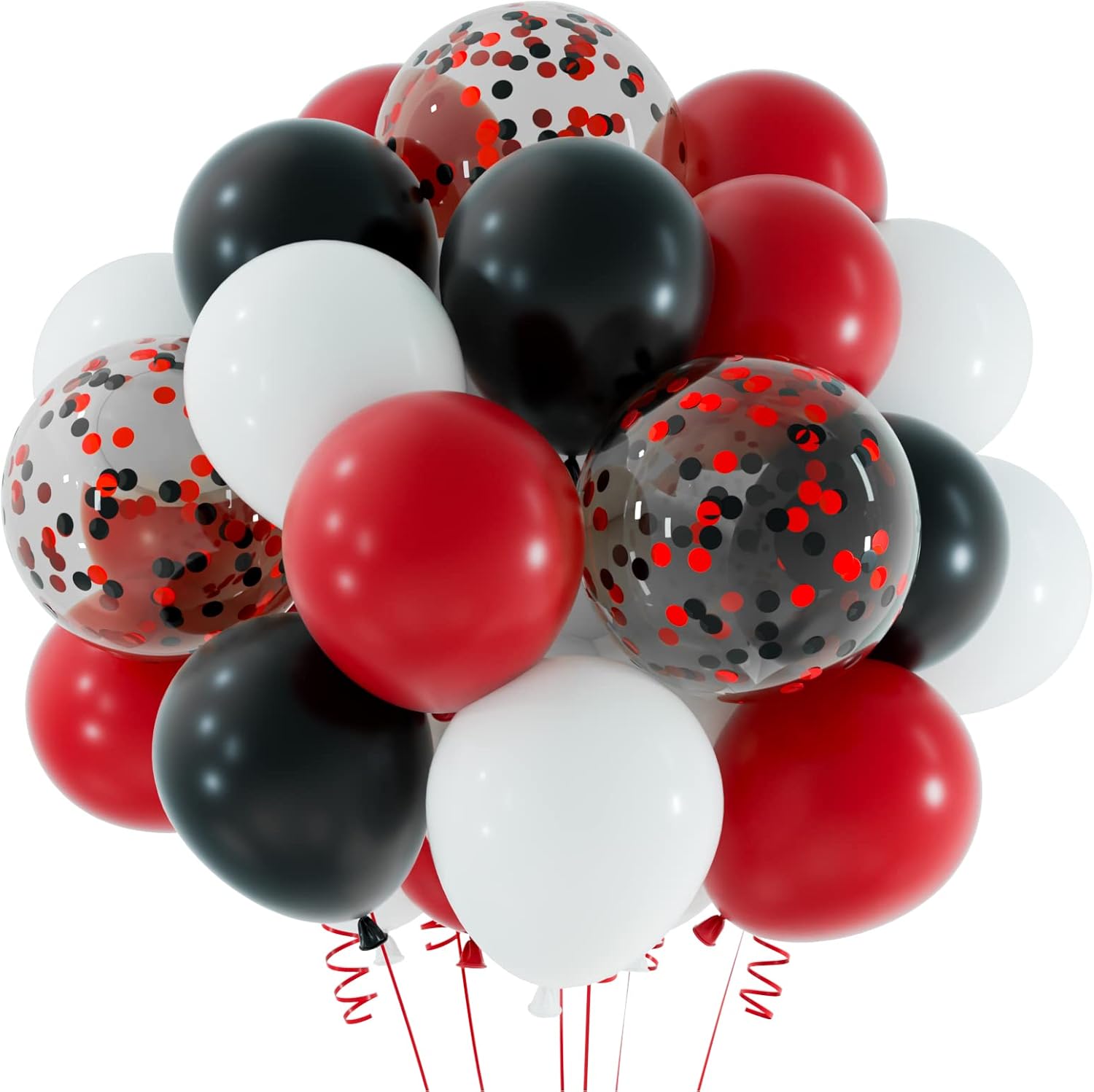 139 piezas de globos azul y blanco, rojos y negros kit de arco decoraciones de fiesta de cumpleaños 4 cajas de globos brillantes cadena de iluminación para graduaciones de baby shower globos de deshierbe suministros de fiesta