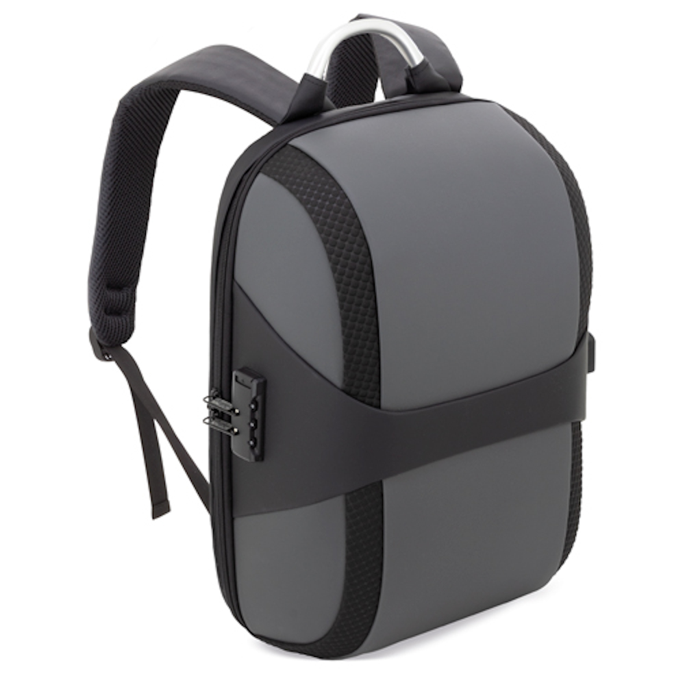 Mochila acolchada MAYER con entrada USB y compartimento para portátil - 43x39x16 cm - Apertura 180º - Entrada USB para Powerbank - Bolsillo antirrobo - Cierre de seguridad - Compatible con trolley