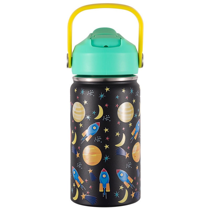 Botella de Agua de Maple inoxidable de 350ml para niños (20 Diseños) mantiene El Frío y el color-Reutilizable térmico | Libre de BPA | Mantiene 24H frío/Caliente 12H | Thermo & Hermético-Prueba de Fugas de Doble comparación (TK350 1099 F6 D7)