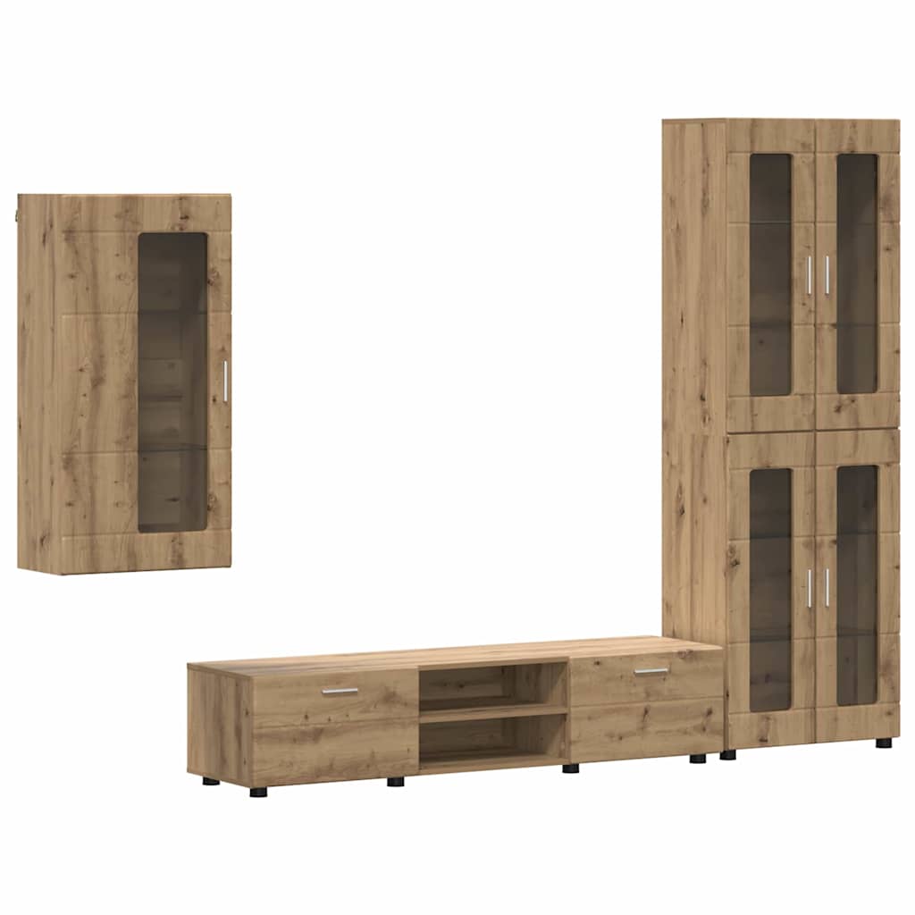 vidaXL Conjunto de mueble de TV con cajón FLORIN Madera de ingeniería