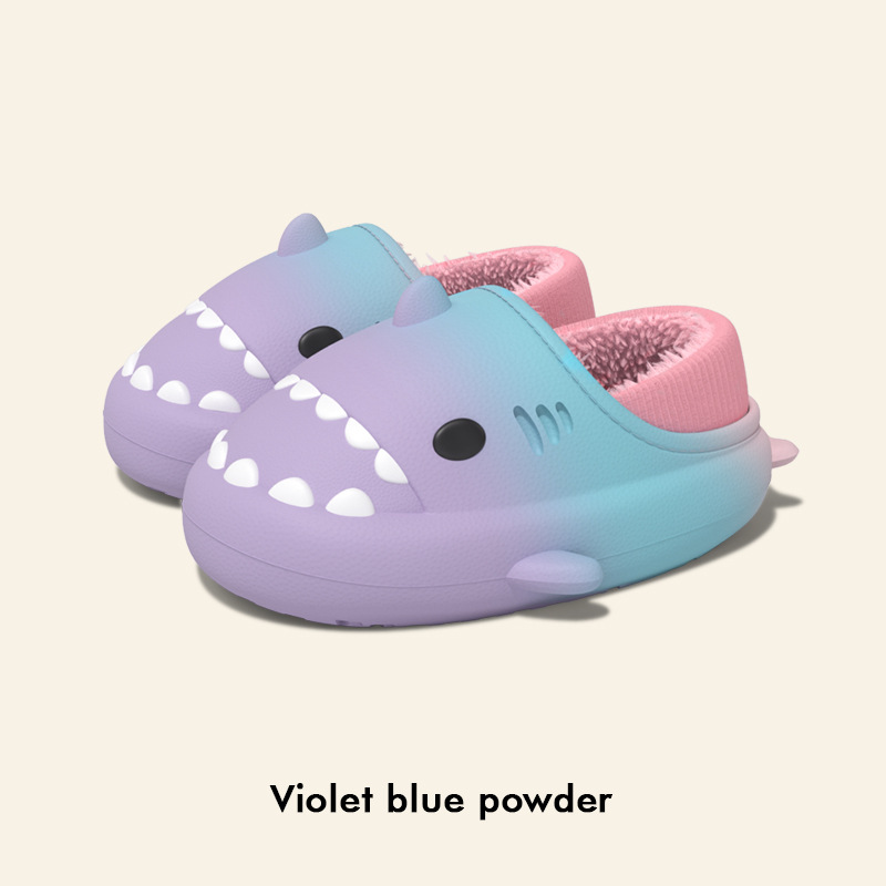 CA Pantuflas de tiburón para niños de segunda generación, con dibujos animados para niños y niñas, suela gruesa para interiores, fondo suave y antideslizante.