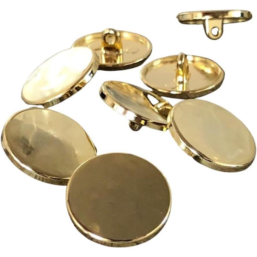 Botas Planas de metal con ojales, brillante Dorado, 10mm, 15mm, 20 mm (10 Unidades) (15mm)