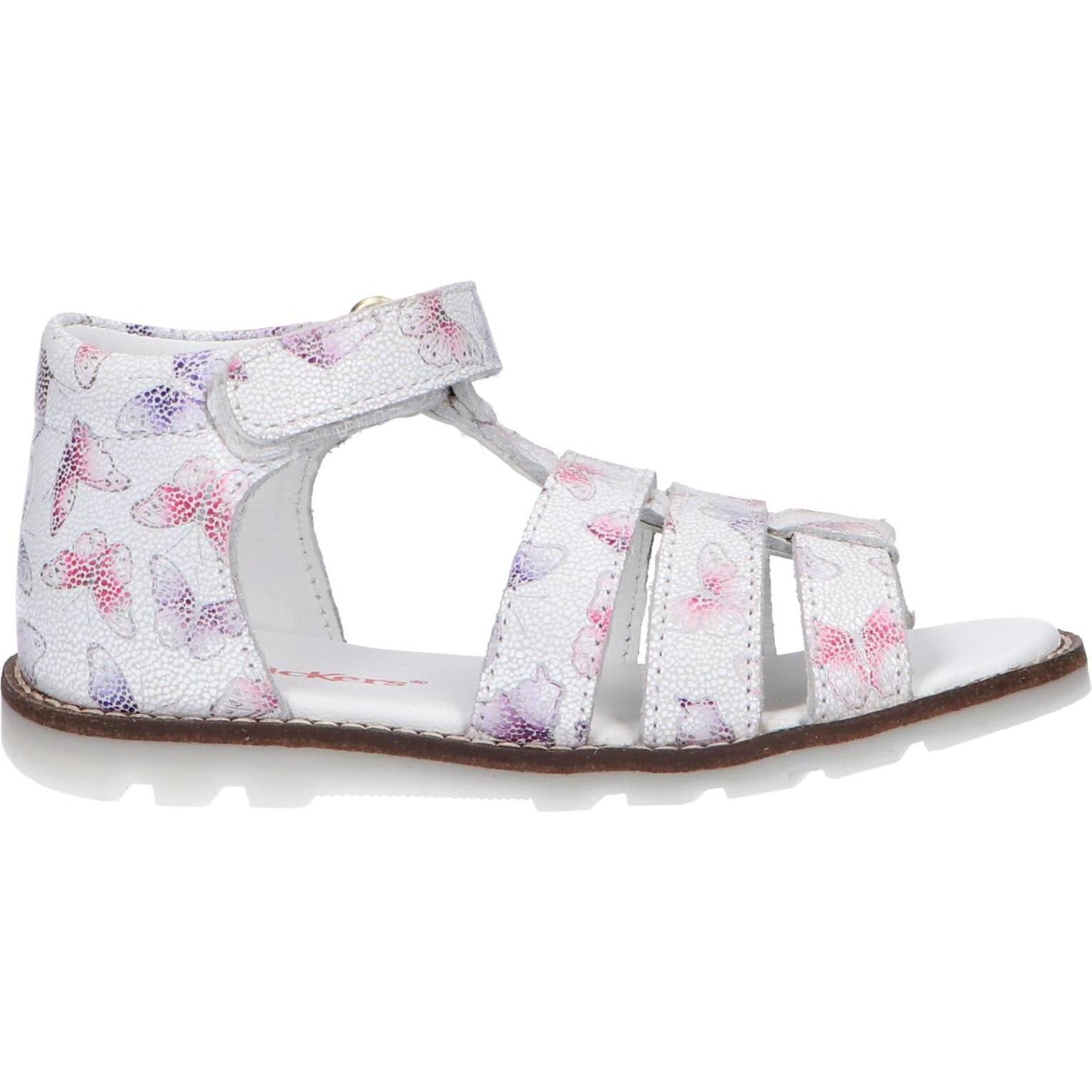 Kickers girl's sandals 784391 -10 noopi 33 blanc papillon