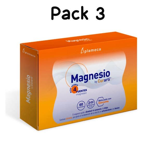 Pack 3 MAGNESIO by Curarti 60 comprimidos Plameca