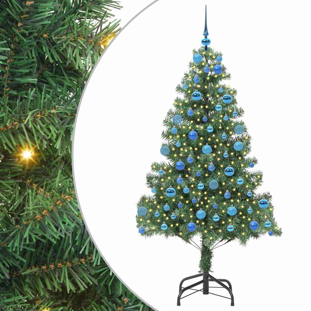 vidaXL Árbol de Navidad Verde 180 cm PVC con LED y bolas