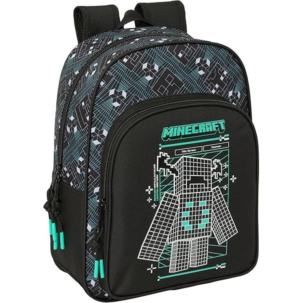 Mochila Escolar Infantil Animada, MINECRAFT SCREEN – Mochila Niño, Mochila Infantil, Adaptable a Carro, Ideal para Niños en Edad Escolar, Cómoda y Versátil, Calidad y Resistencia, 26x11x34 cm