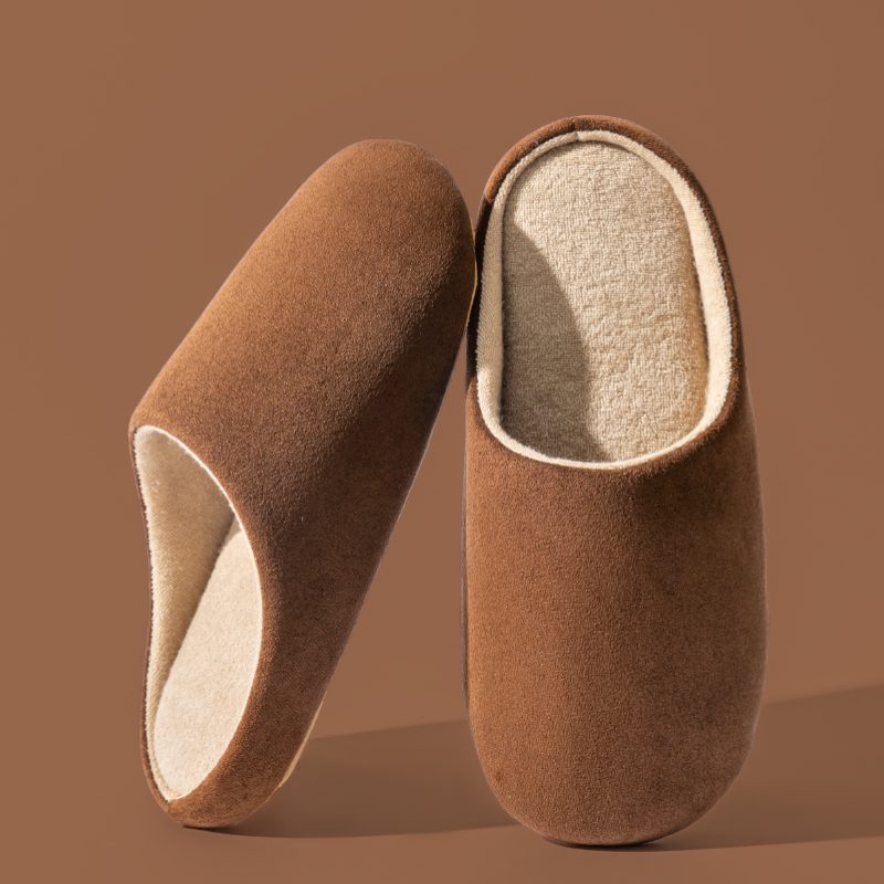 TK Zapatillas De Casa Para Hombre Color Sólido De Veludo Fino Antideslizantes Y Suaves Para Otoño E Invierno Zapatos Comodidad Interior