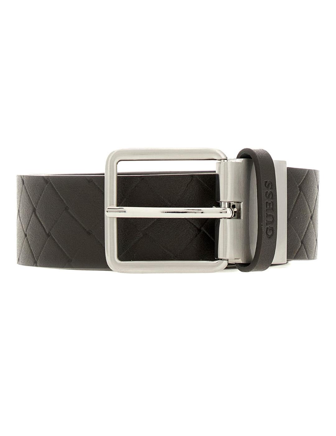 Cinturón Guess Torino marrón oscuro guateado para hombre
