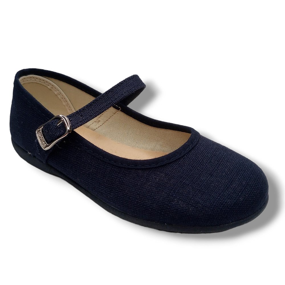 Batilas Merceditas Lino Niña 107/144 MARINO calzado niños Batilas Summer ROYALE CORDONETS