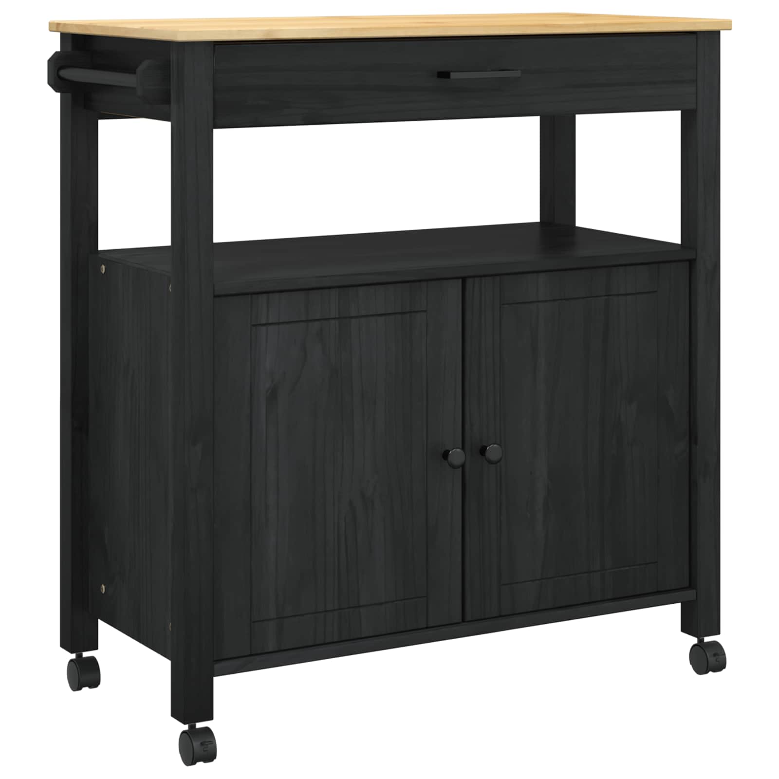 vidaXL Carro de Cocina MONZA Negro 84 x 40 x 88,5 cm