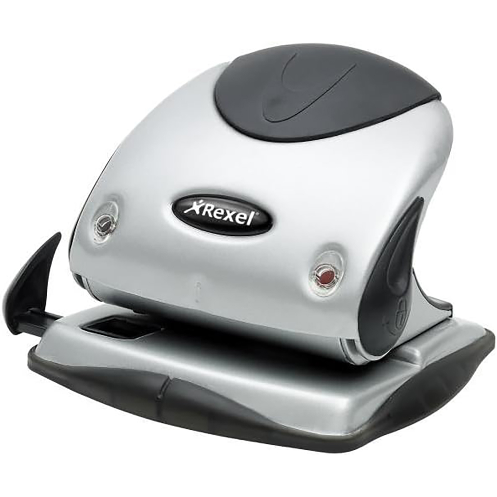 REXEL Taladro 2 agujeros Gama PREMIUM Modelo P225 Color plata/negro Perforadora