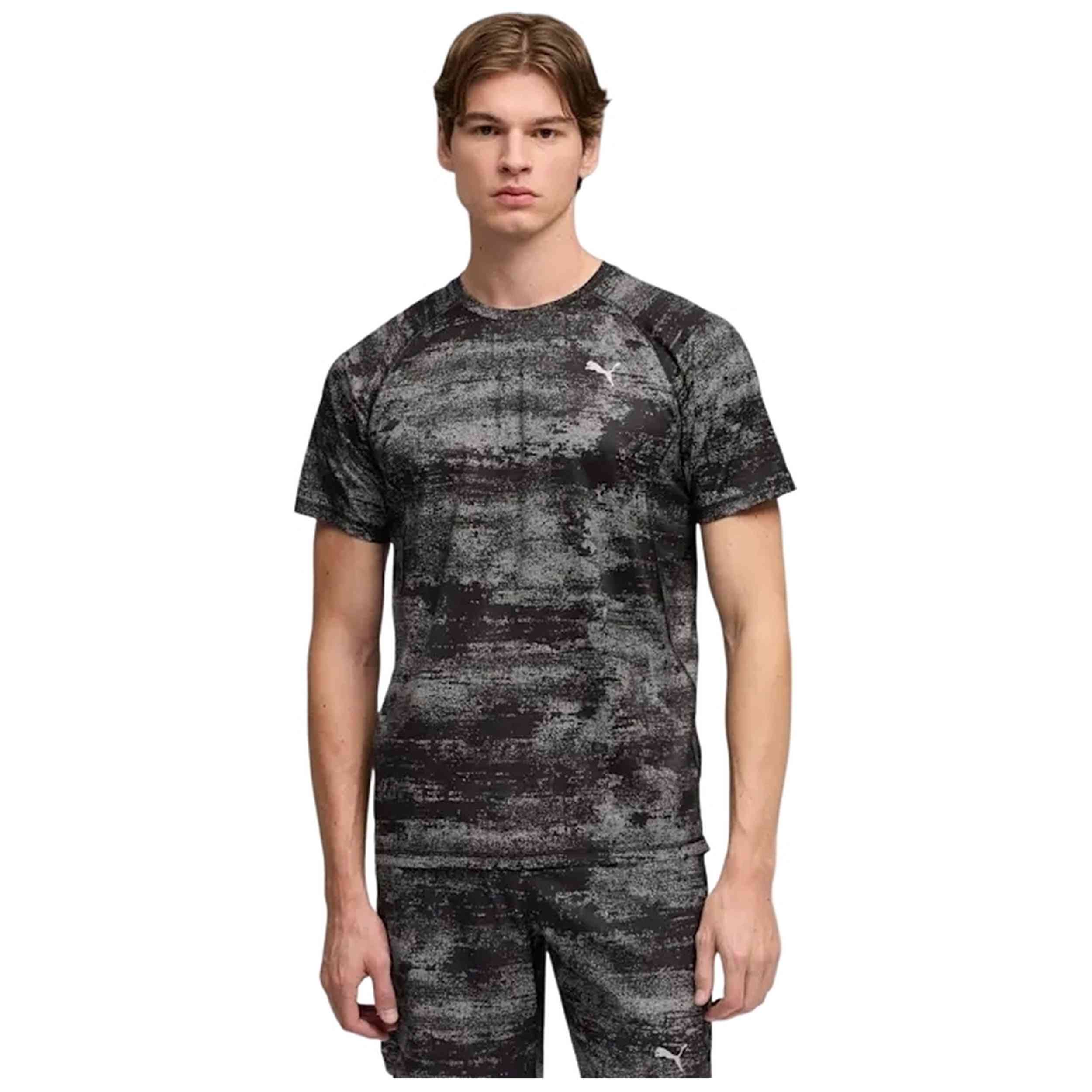 Camiseta De Manga Corta Puma modelo Run Velocity AOP para Hombre en color Negro