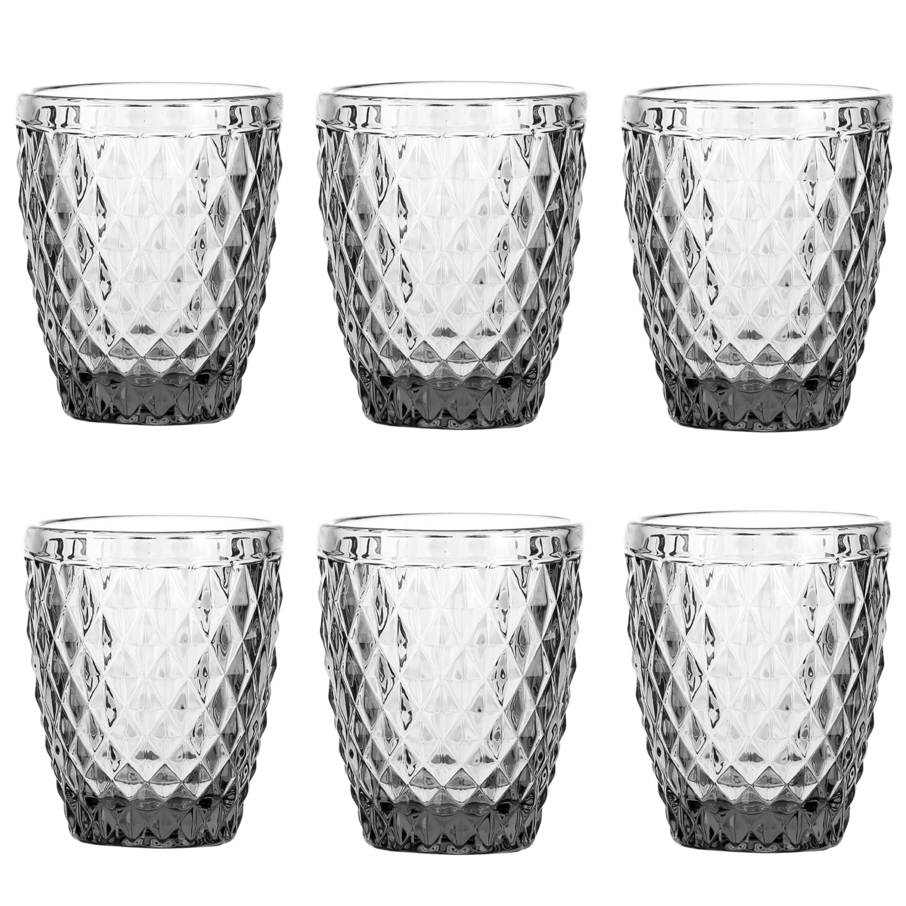 TRESV Set de 6 Vasos de Colores de Cristales de 250ml y 370ml -Productos de Vidrio de Alta Calidad - Apto para Uso Diario