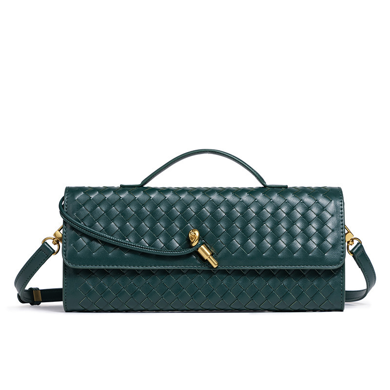 Bolsos de mano tejidos para mujer, bolso cruzado de hombro de piel sintética para noche, bolso bandolera de mano para formal, boda, fiesta