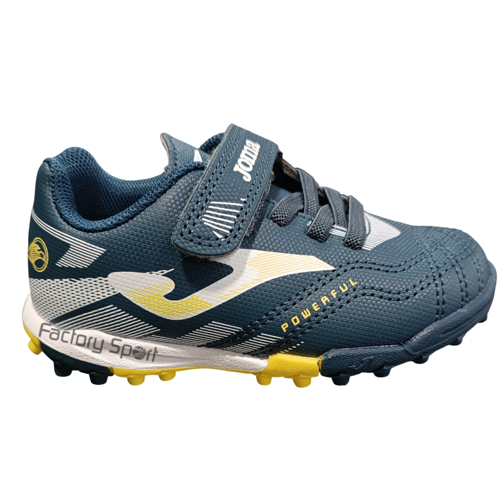 JOMA POWERFUL TURF VELCRO MARINO/BLANCO/AMARILLO 2603 PARA NIÑOS