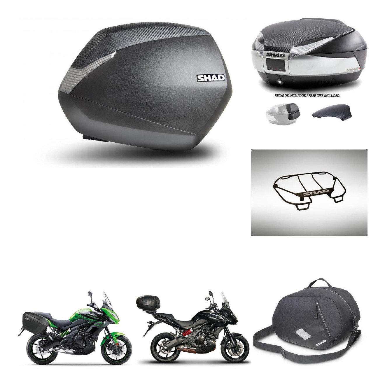 Baul Trasero + Maletas Laterales + Accesorios + Herraje Montaje + Herraje 3P Sh36 Sh 36 Sh48 KIT-254769