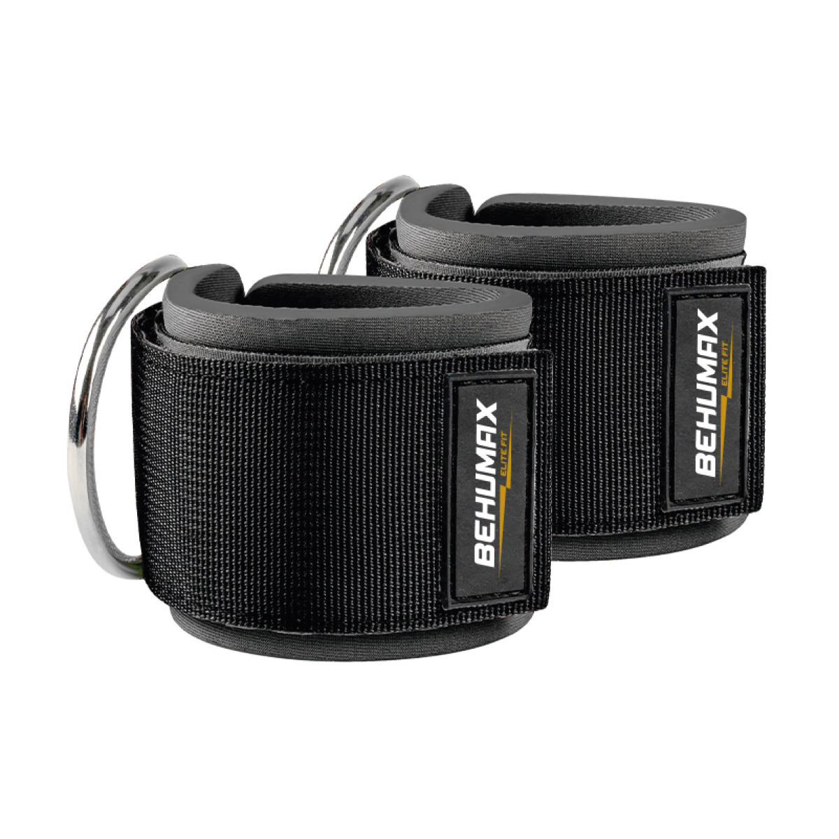 BEHUMAX - Tobilleras para poleas de gimnasio con acolchado de espuma y nylon resistente para ejercicios de glúteos y piernas