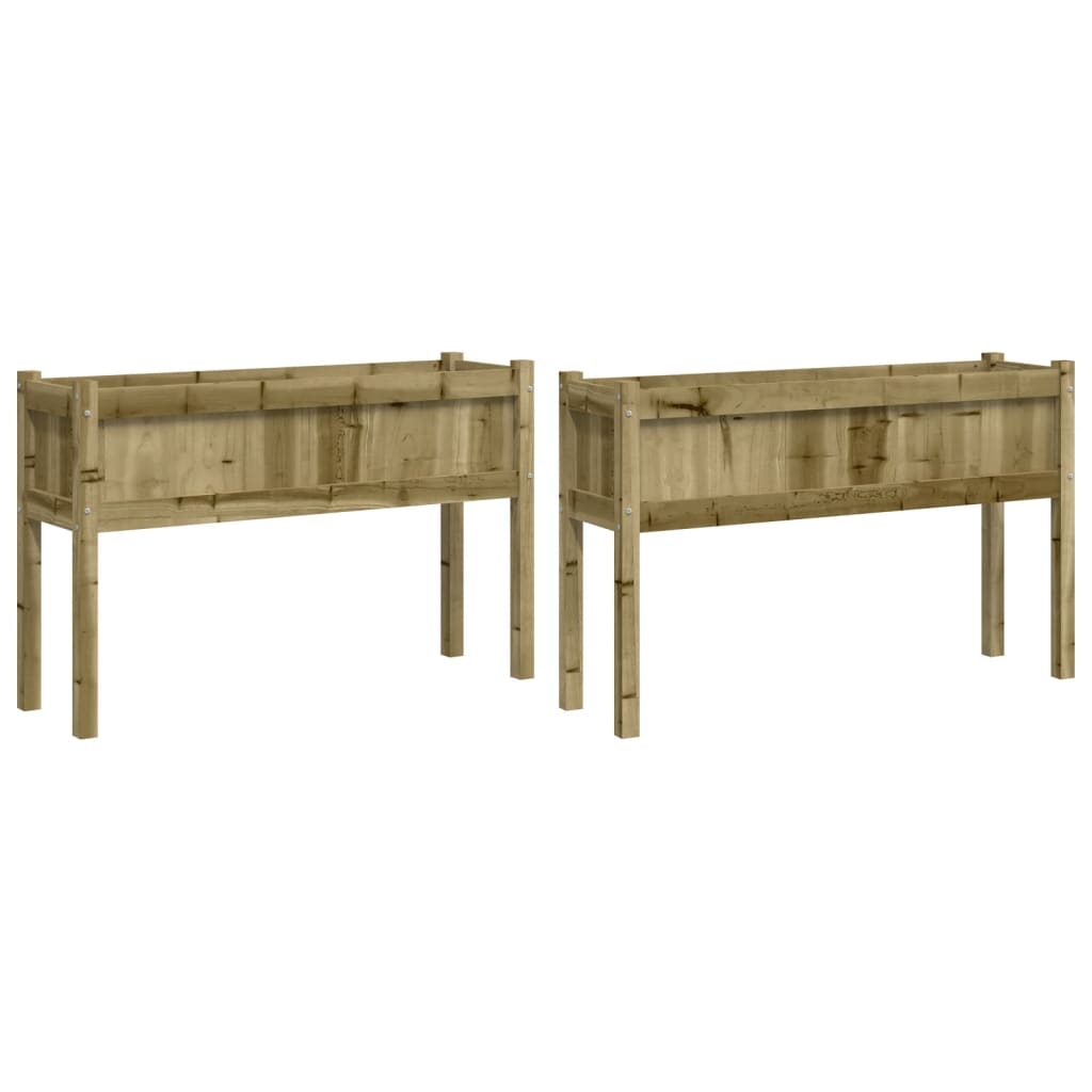 vidaXL Jardineras con patas 2 uds madera de pino impregnada