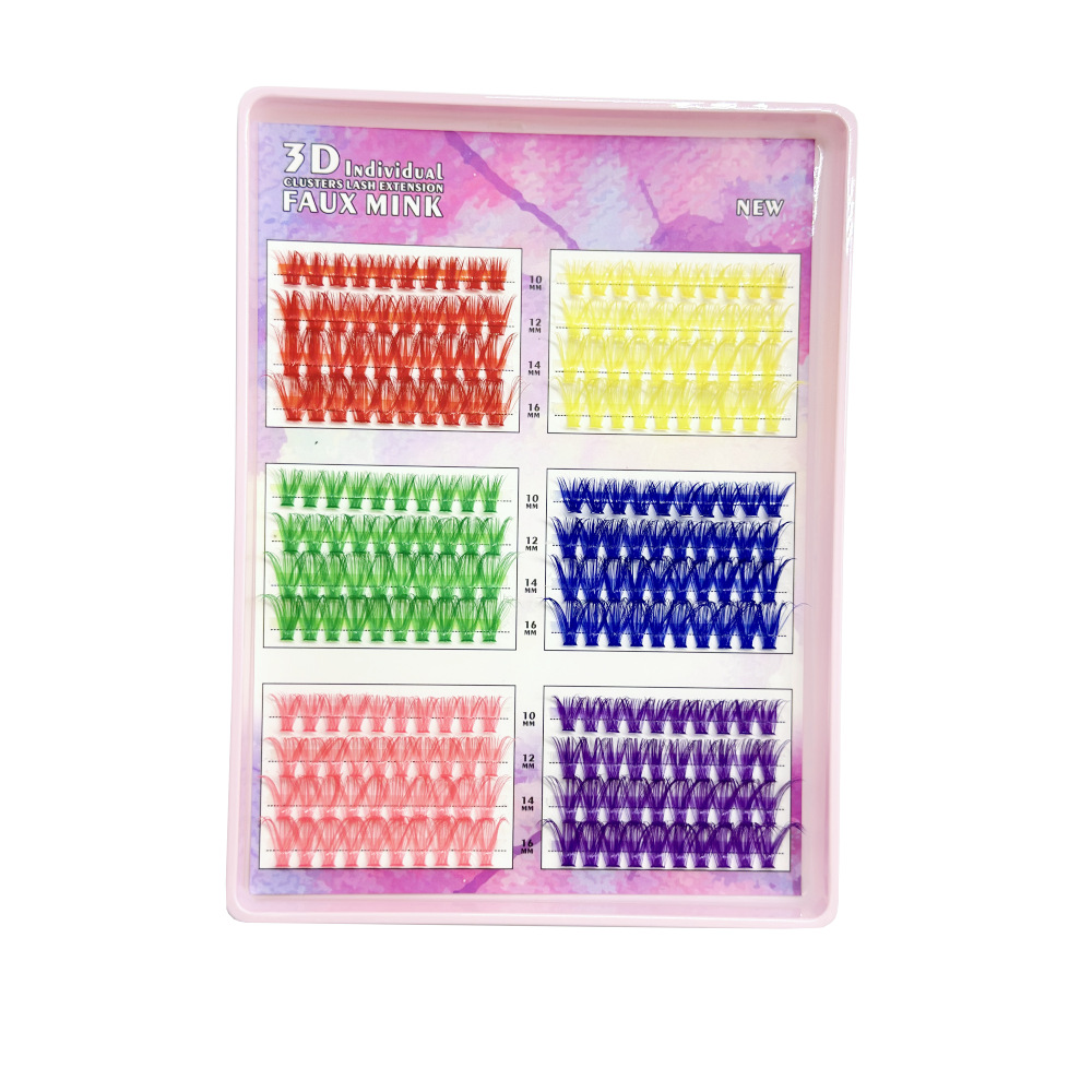 Pestañas Postizas 3D Coloridas - Kit DIY de Mechones Individuales Segmentados con Efecto Volumen y Curva, Base Delgada