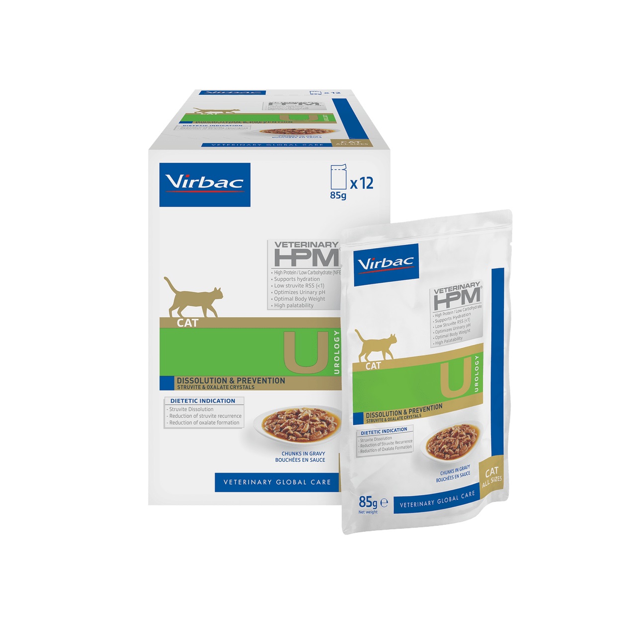 Virbac Veterinary HPM Cat Urology Dissolution & Prevention en Sobres - 12 unidades x 85gr