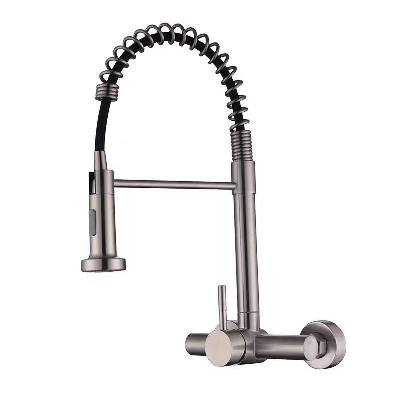 CA Grifo de Ducha para fregadero de Cocina, montado en la pared, 2 Modelos, Grifo de Agua fría y Caliente, Grifo para baño, Grifos con rotación de 360