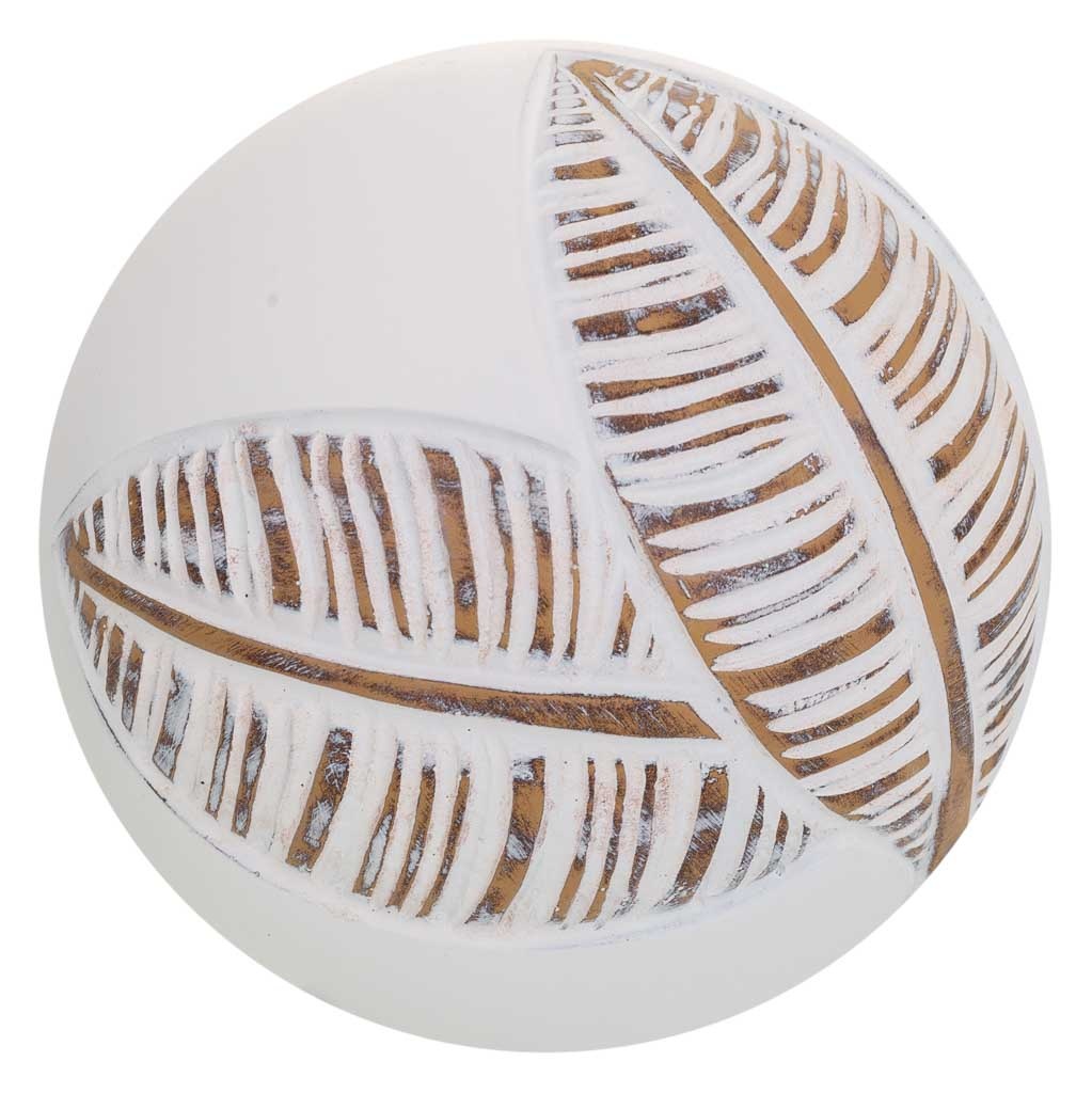 Wonderlust Deco - Bola decoración de poliresina blanca 10x10x10 Blanco 10x10x10h cm