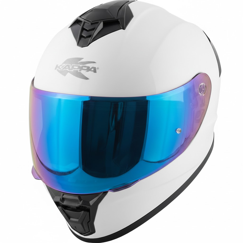 Casco Integral Kappa KV51 Blanco Brillo 22.06 + Pantalla Decorada