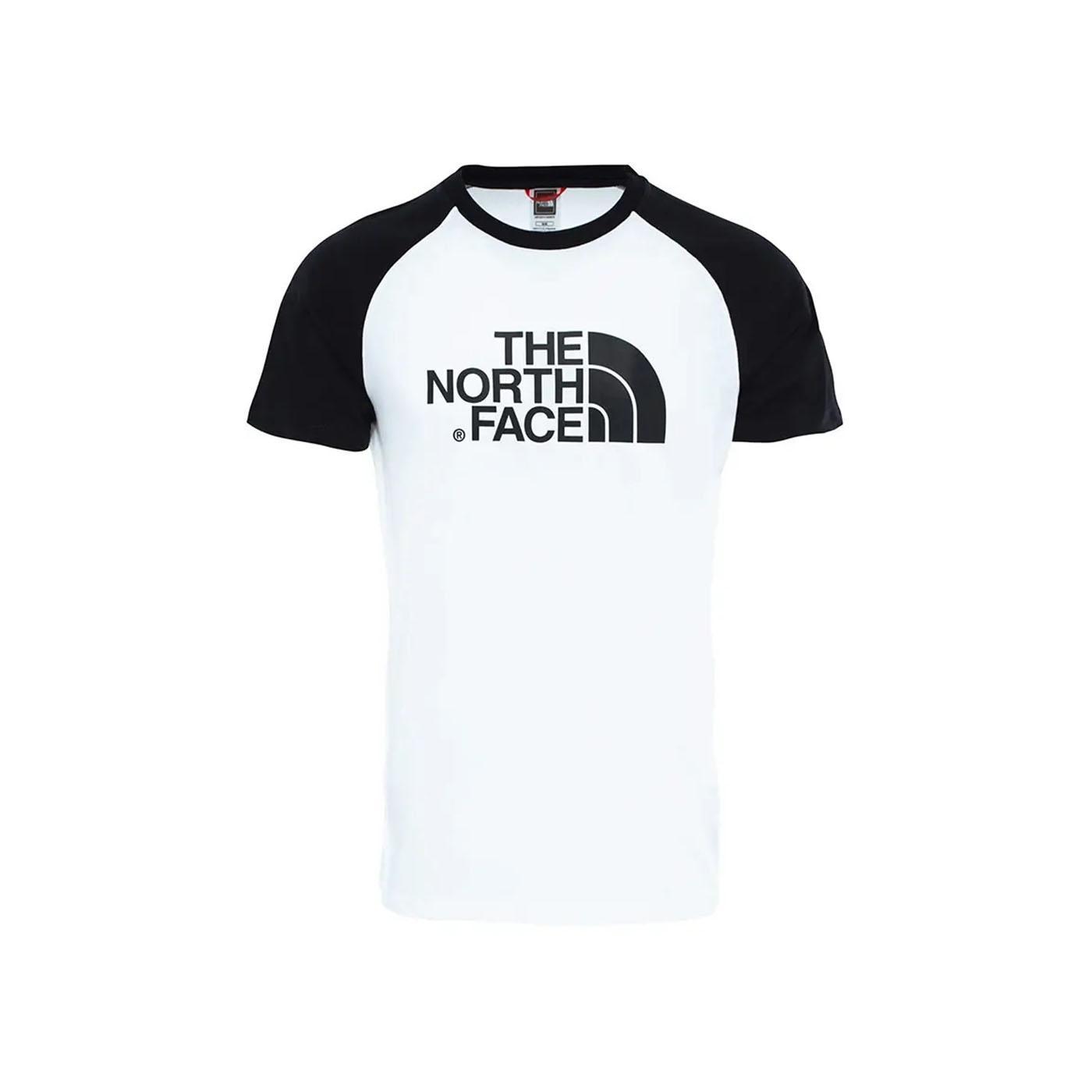 Camiseta Hombre The North Face Raglan Blanca Negra