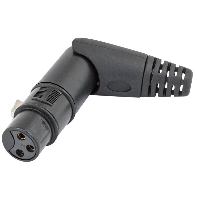 Conector Canon-XLR hembra aéreo 3 pin articulado 180º