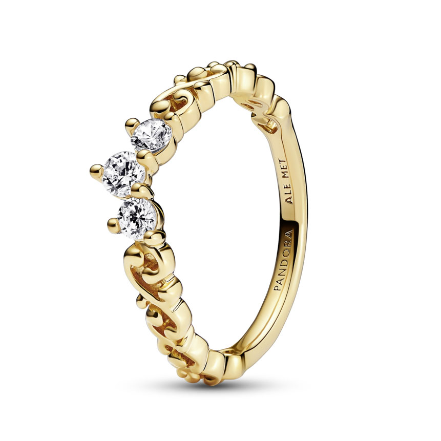 Pandora Moments Anillo en oro de Tiara Real Remolino 162232C01 , para Mujer