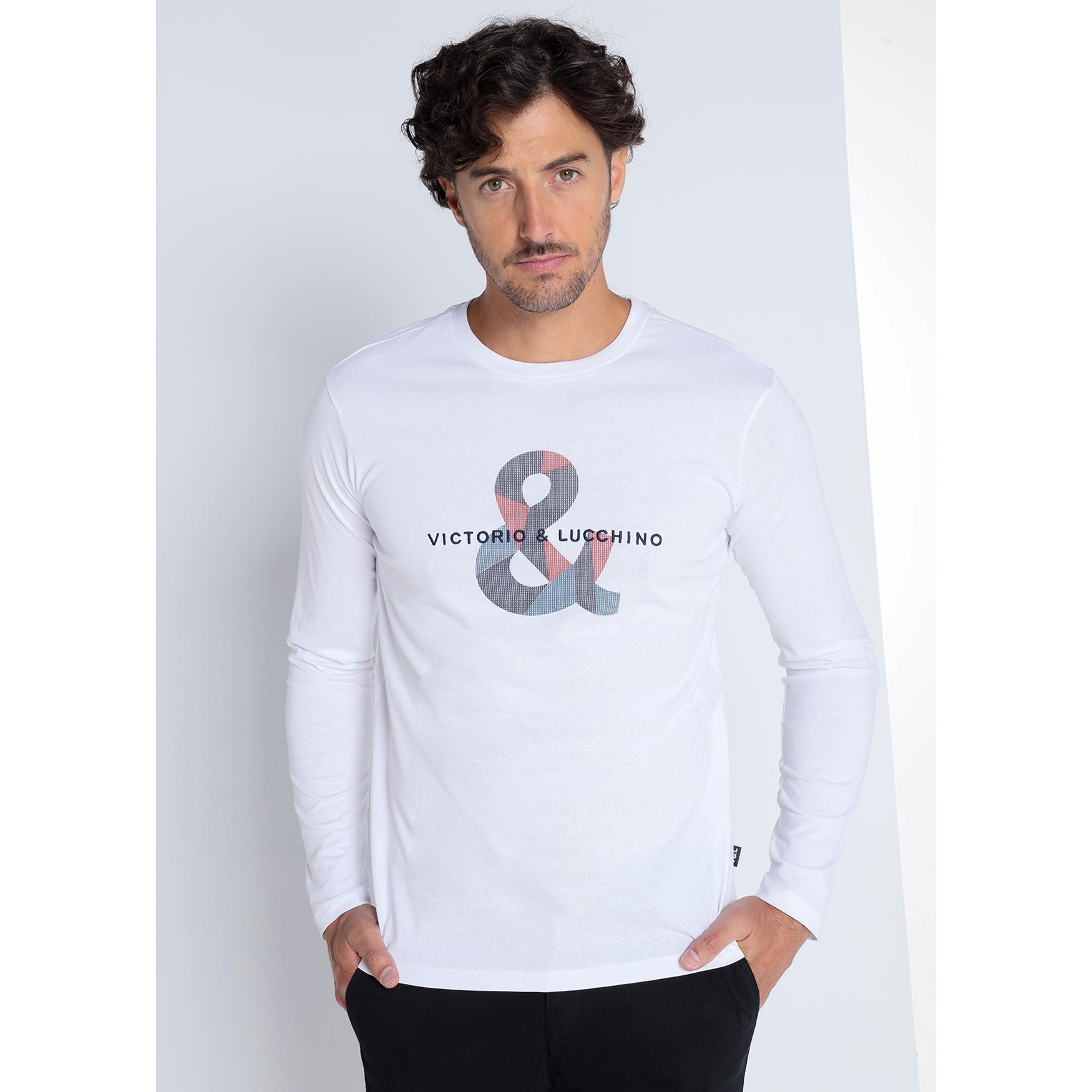 Victorio & Lucchino - Camiseta basica manga larga con logo