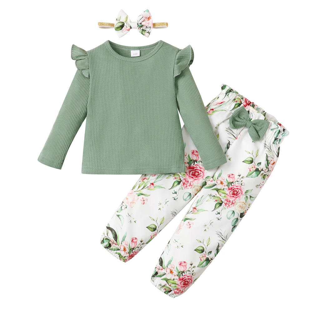 TK Conjunto De Ropa Para Niñas De 1-5 Años Con Cuello Redondo Y Mangas Largas Estilo Casual Otoño Talla Verdadera Material Poliéster Y Spandex