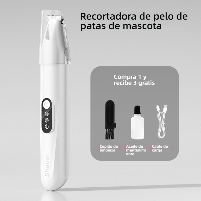 Nueva cortadora de pelo para mascotas, cabezal ancho, recargable, 3 velocidades, antipolvo, válida para perros y gatos.