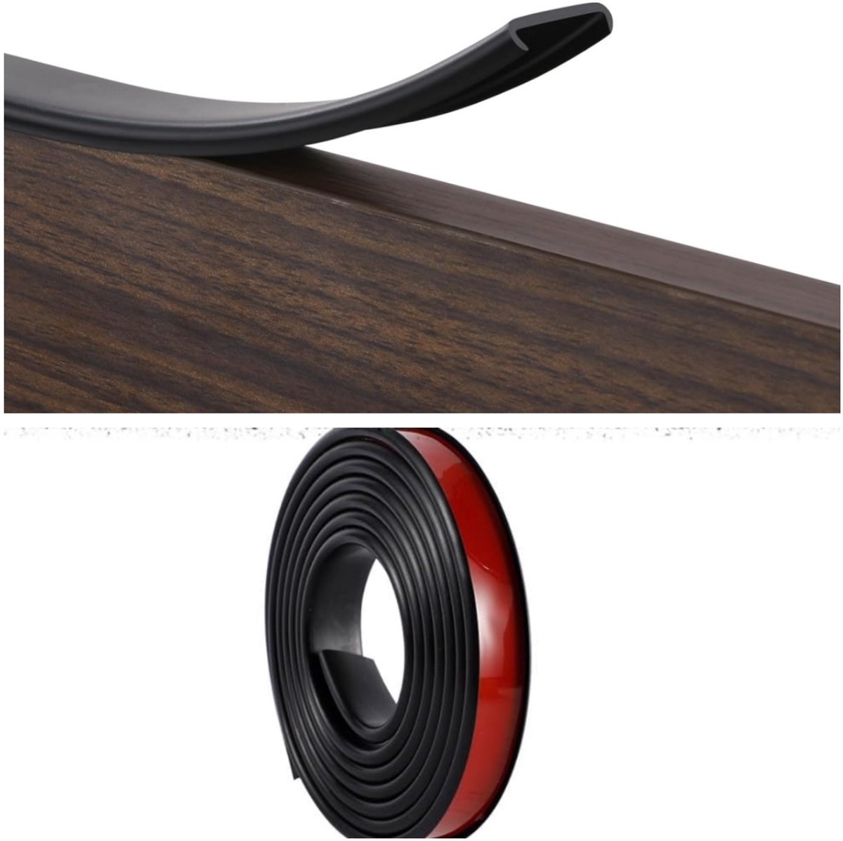 Zelfklevende U-vormige kantenband, meubelrandenband, flexibele TPE tafelhoekbeschermingsstrip, geschikt voor gebruik op tafels, meubels en voor het repareren van kastranden (3 meter x 30 millimeter, Zwart).