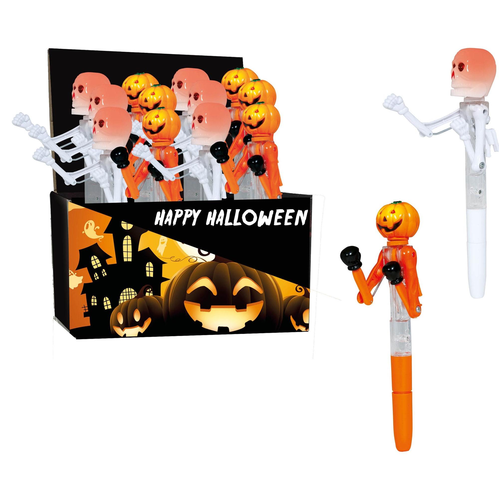 GUIRCA | Bolígrafos de Halloween para Niños y Adultos, Set de Papelería Divertida con Diseños de Calabaza, Esqueleto, Fantasma y Monstruos, Ideal para Regalos, Cole y Fiestas Temáticas