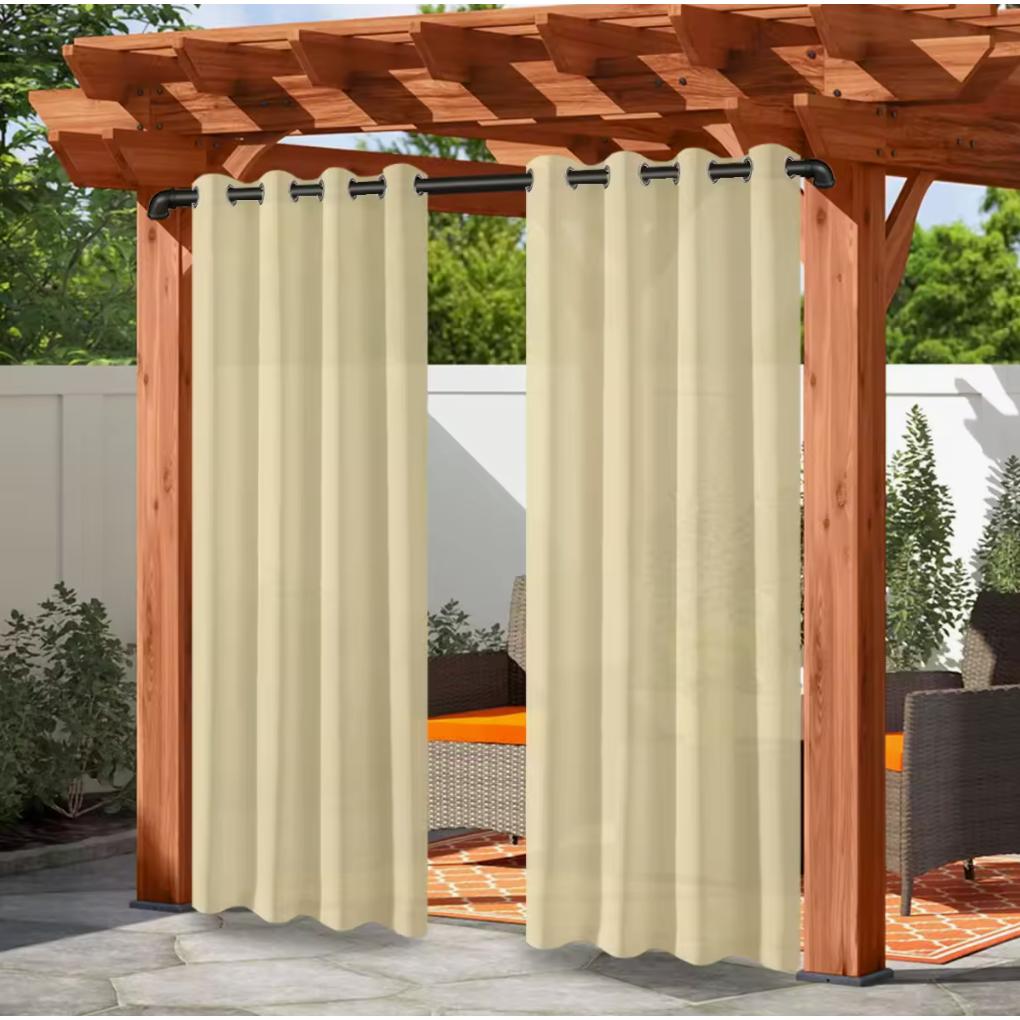 TK Cortina De Poliéster Para Privacidad Impermeable With Ojales Para Exterior Ideal Para Patio Gazebo Porche Y Pergola(Una cortina para puerta)
