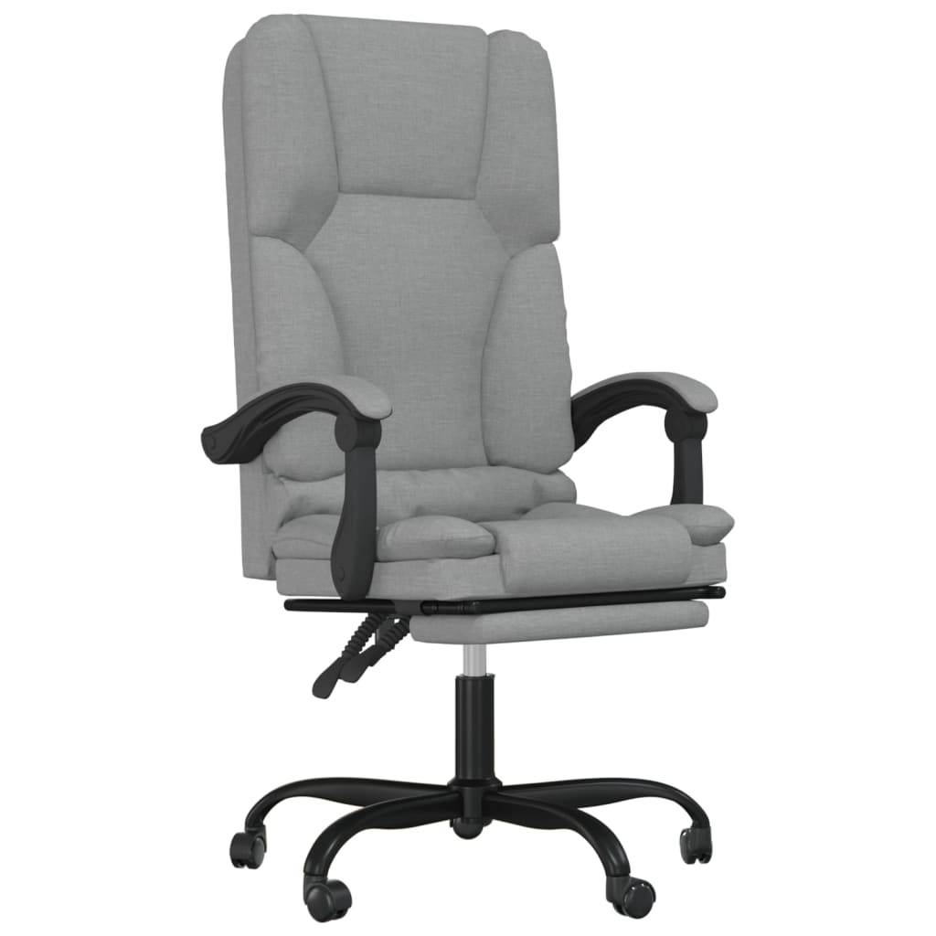 vidaXL Silla de Oficina Reclinable Masaje Asiento Regulable de Escritorio Tela