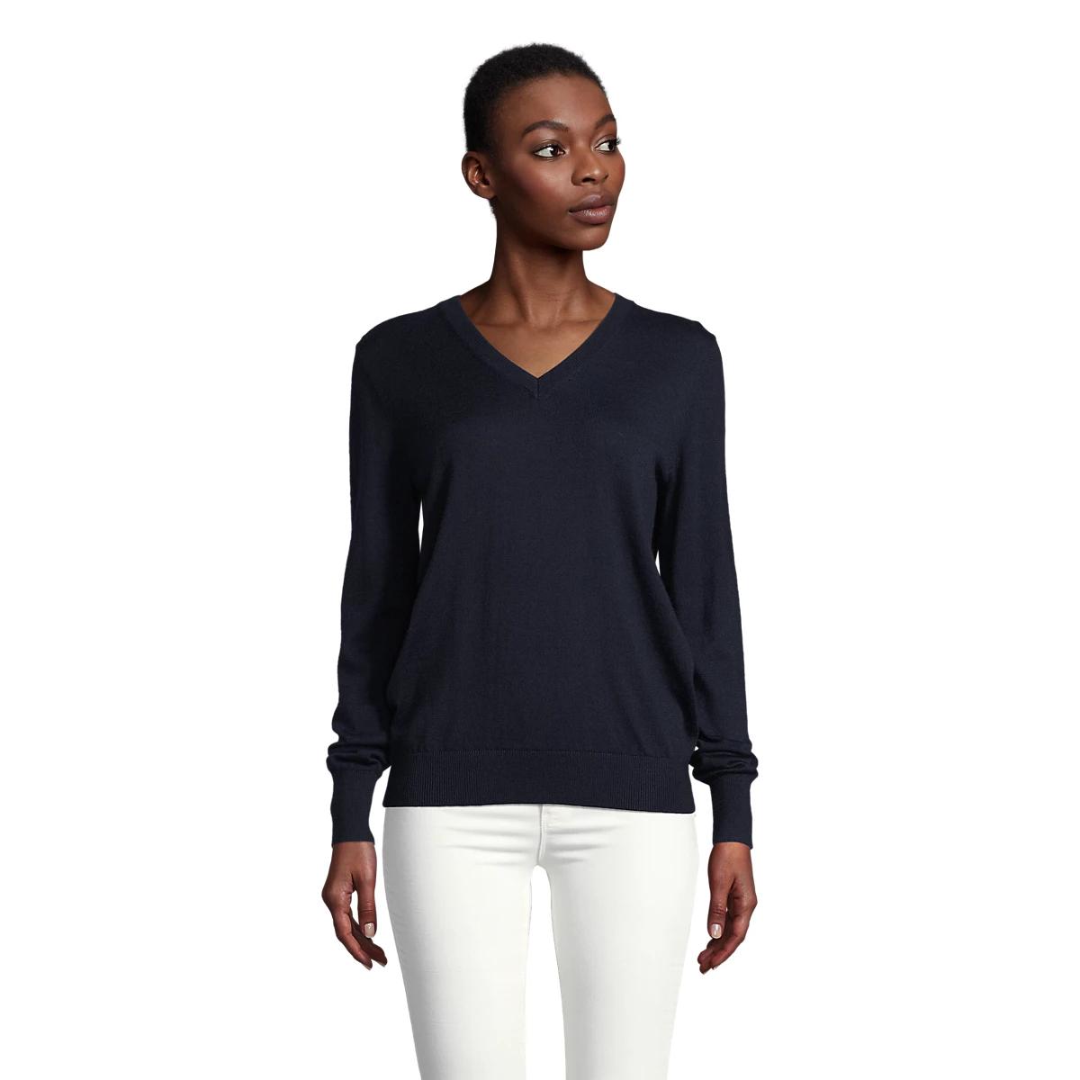 Jersey de Punto Fino NEOBLU Sullivan para Mujer – Suéter de Manga Larga con Cuello en V, Estilo Casual Elegante, Clásico Corporativo y Profesional para Oficina