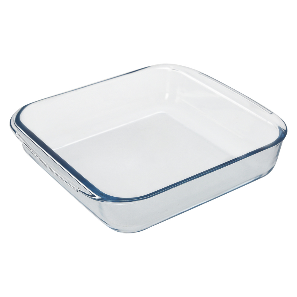 ORYX Fuente de Horno Cristal Cuadrada con Asas 1,1 L y 1,8 L | Molde de Borosilicato para Horno, Microondas y Congelador | Resistente Hasta 200 °C | Libre de BPA y Apto para Lavavajillas
