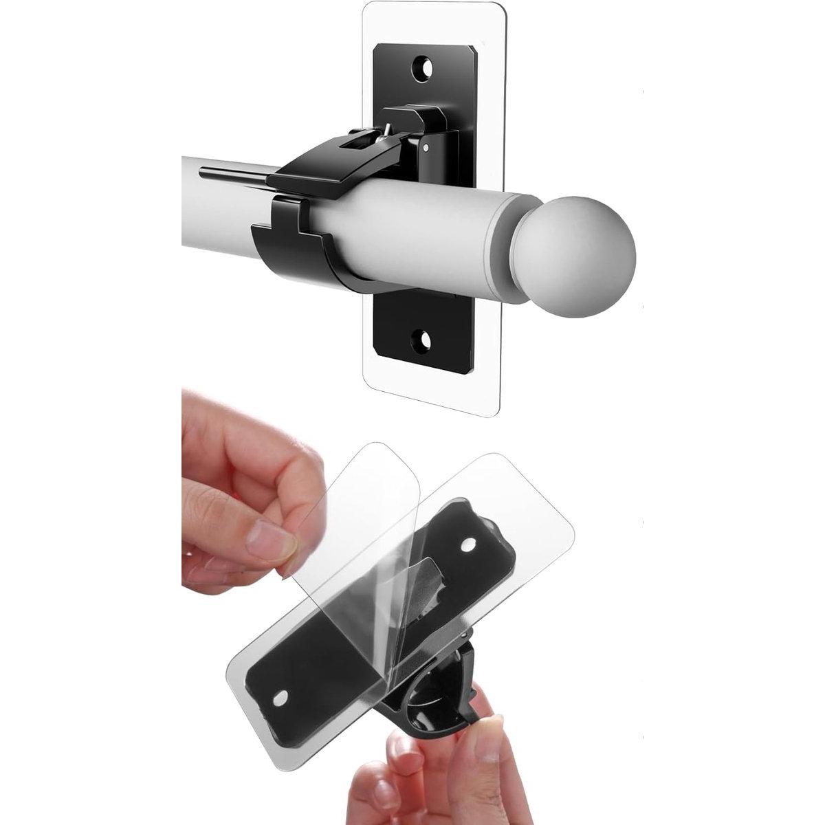 Barra para cortinas - Riel para cortinas - 2 piezas Soporte para barra de cortina - Autoadhesivo - No requiere perforación - Para 13 a 29 mm - Soportes autoadhesivos para barras - Ganchos adhesivos multifuncionales sin clavos para barras de cortina - Colg