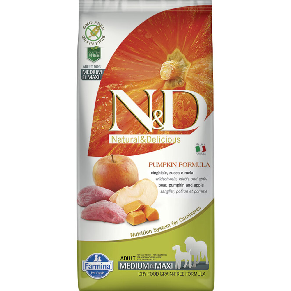 Farmina N&D Pumpkin Adult Medium Maxi Jabalí Y Manzana