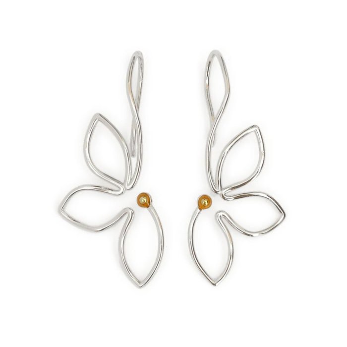 PEDRITA PENDIENTES DE PLATA FLORECER PENDIENTES DE PLATA