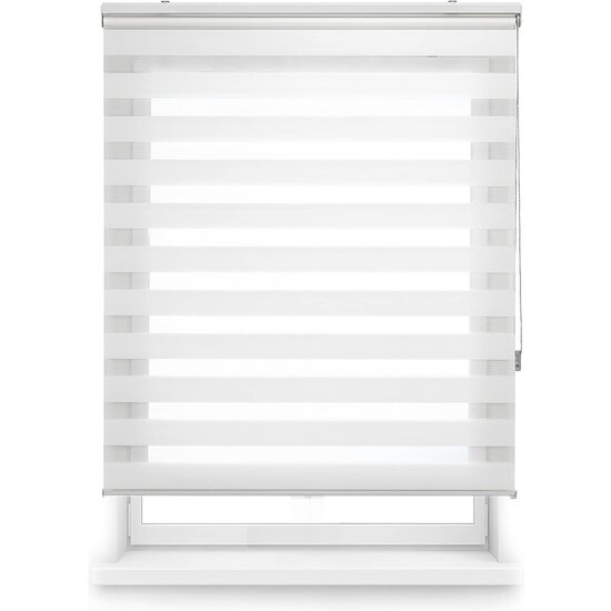 DECORBLIND  Estor Enrollable Noche y Día - Estor Instalación a Pared o Techo - Estor Premotando Fácil Instalación - Estor Noche y Día Regulación de altura y entrada de Luz - Estor Enrollable Anti-Deshilachado - Estor Noche y Día Enrollable para Ventanas