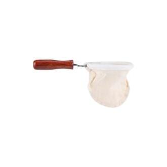 CA Filtro de café reutilizable: bolsa de franela, infusor de té, gotero lavable con mango de madera, ideal para el hogar.